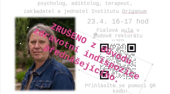 Přednáška Aleše Kudy odložena