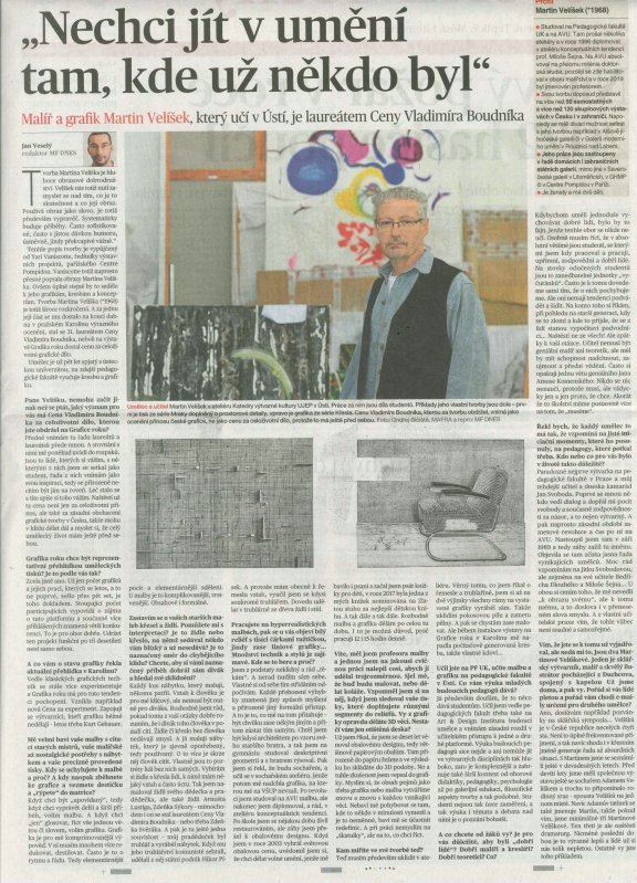 MF Dnes 2026_05_07 Nechci jít v umění tam, kde už někdo byl